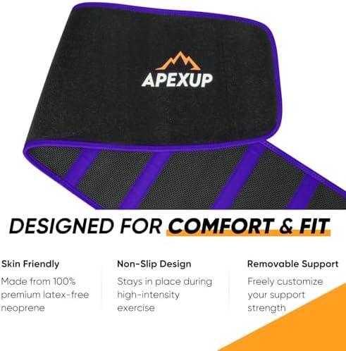 APEXUP Waist Trainer for Women Lower Belly Fat, Men Sweat Band, Stomach Wrap, Waist Trimmer with Removable Lumbar Support - Image 6