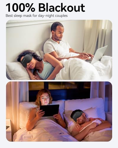 FACEMOON Sleep Mask for Men & Women – 3D Weighted Design, 100% Blackout, Extension Sleep Protector – Perfect for Airplane Travel, Camping, Road Trips & Long Flights, Contoured Eye Cover - Image 4