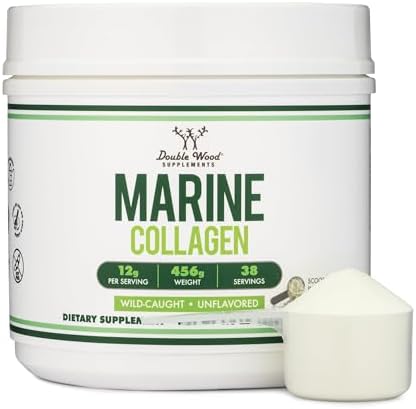 Marine Collagen Peptides 12g, Wild-Caught, Hair, Skin + Nails, 1 LB by DoubleWoodSupplements