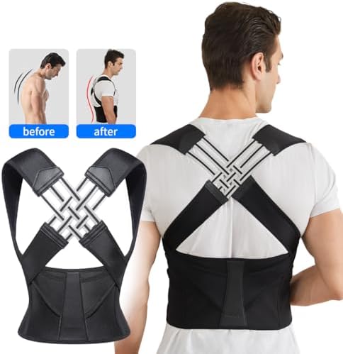 VOKOKOYA Posture Corrector for Women and Men,Adjustable Shoulder Straightener,Back Support Brace,Upper Spine scoliosis, hunchback Black X-Large - Image 3