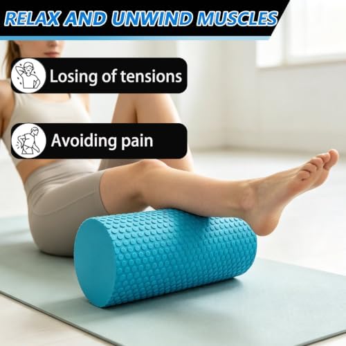Foam Roller for Exercise, Pilates, Back Physical Therapy, 12" X 6" Round - Image 5