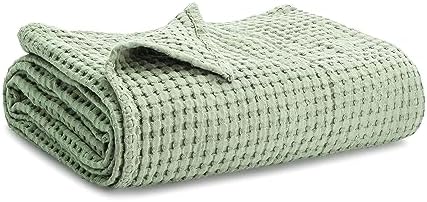 Comfy Cubs Waffle Weave Baby Blanket - 40” x 40” Cotton Blanket with Textured Design - Lightweight Swaddle for Bed, Crib, Stroller, or Couch - Soft and Cozy Cover for Toddlers, Boys & Girls - Sage by ComfyCubs
