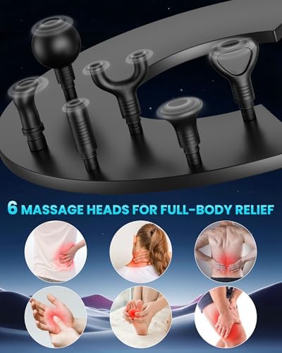 Massage Gun Deep Tissue, Portable Percussion Electric Muscle Massager for Pain Relief, Handheld Massagers with 30 Speeds & 6 Attachments for Back and Neck, Gifts for Men Women - Image 5