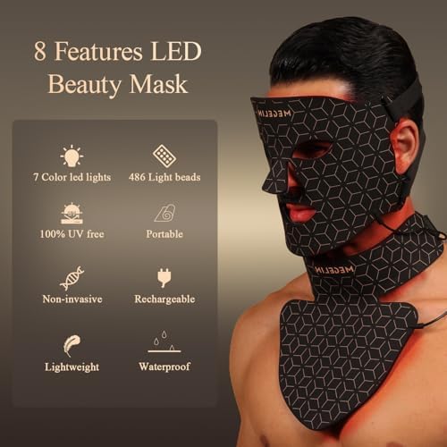 MEGELIN Led Red Light Therapy Face & Neck Mask - Image 2