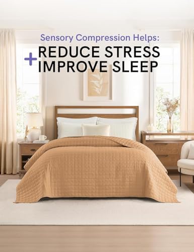 YnM 12lbs Weighted Blanket for Adults, Heavy Bed Throw Blanket with Cooling Glass Beads for All Season Use, Ideal for ~110lbs (48x72 Inches, Twin/Full, Terracotta) - Image 2