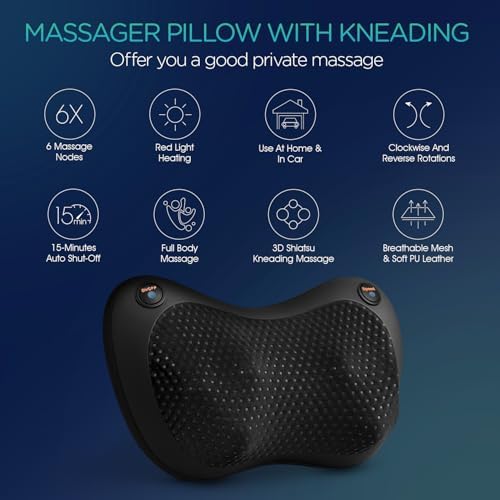 VOYOR-HEALTH Shiatsu Neck and Back Massager with Heat for Home, Car, Office - Image 2