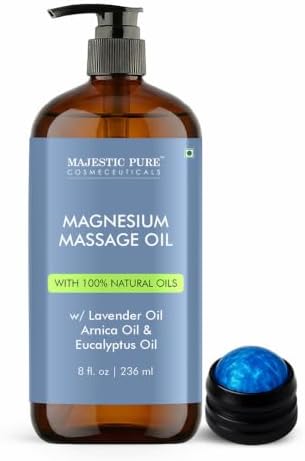 Majestic Pure Magnesium Massage Oil with Lavender Arnica & Eucalyptus- 8 Oz by BeautyandPersonalCare