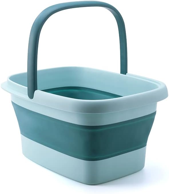 AllSett Health Collapsible Foot Bath – Advanced Foot Soaking Tub with Portable Design and Handle, Compact and Lightweight Foot Soak with Acupressure Points - Green, Blue - Image 7