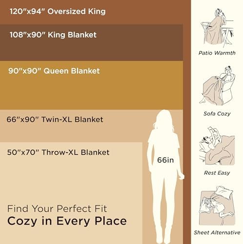 Bedsure 100% Cotton Blanket, Herringbone Weave, Queen Size, Black - Image 6