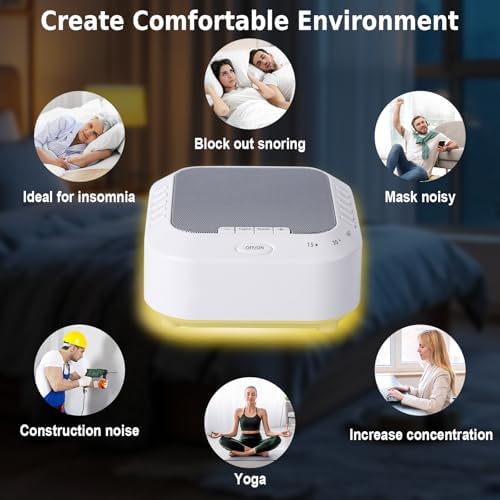 Noise Sound Machine with 28 Soothing Sounds Night Light White Noise Machine for Adults Baby Kids Sleep Machines Multi Button Quick Control Levels 3 Timers for Home Office Travel - Image 4