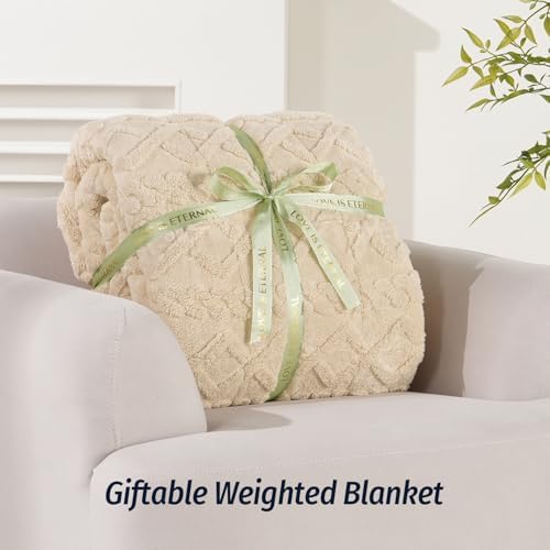 Wemore Adults Weighted Blanket for Sleep Queen Size 15 lbs 60" x 80" Khaki - Image 6
