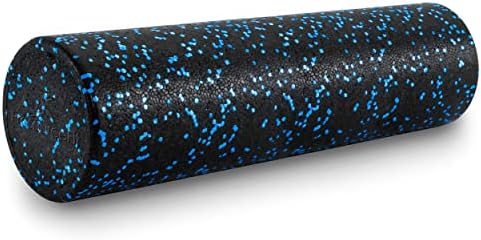 ProsourceFit High Density Foam Rollers 24 - inches long, Firm Full Body Athletic Massage Tool for Back Stretching, Yoga, Pilates, Post Workout Muscle Recuperation, Black/Blue by PROSOURCE