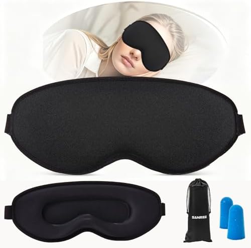 Sleep Mask for Side Sleeper Women Men,Blackout Eye Masks for Sleep by SANREE