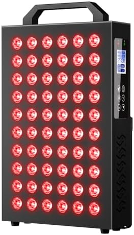 Red Light Therapy,Dual Chip Clinical Grade LED Device with LCD Display Timer Near-Infrared Light 630nm 660nm 810nm 830nm 850nm,Ideal for Face,Body,Pain Relief,Skin Health (Black, 60) by Fumitt