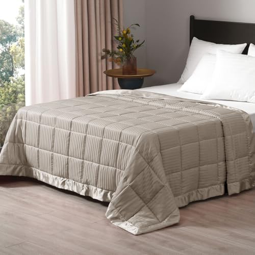 downluxe Weighted Blanket King Size, 18 lb Weighted Blanket with Glass Beads for All Season, Machine Washable Heavy Blanket (Sand, 108 X 90 Inch) by Downluxe