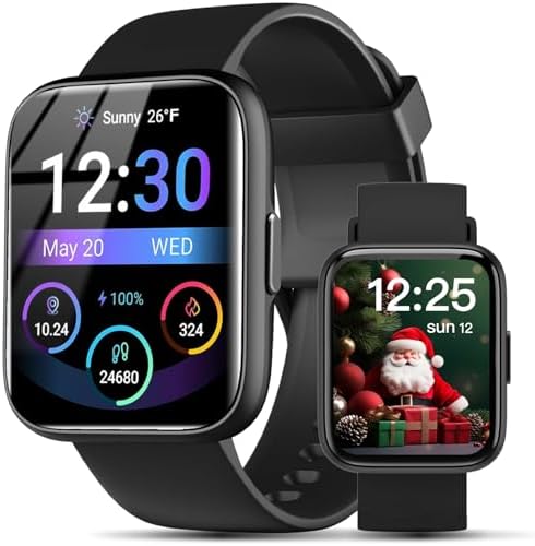 JeeJTek Smart Watches for Men Women - 1.83" HD 2025 Fitness Tracker with 100 Sports Modes, Heart Rate/Sleep Monitor, Bluetooth Call & Music Control IP68 Waterproof for iPhone/Android by Smartwatch