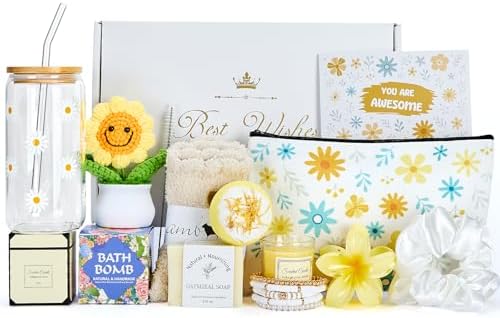 Bafeil Sunflower Gift Basket, Birthday Gift for Girls, Self Care Gifts by Bafeil