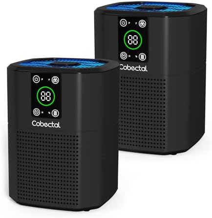 2 Pack Air Purifiers for Bedroom, 3-in-1 Filter, Small Air Cleaner, Black by cobectalsupplier