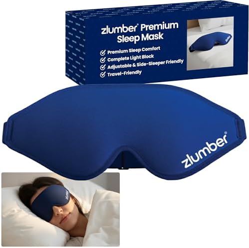 Zlumber Premium Eye Sleep Mask for Men & Women - 100% Blackout 3D Contoured Night Eye Mask for Sleeping, Travel Eye Mask & Side Sleeper Mask, Zero Eye Pressure, Adjustable by Zlumber