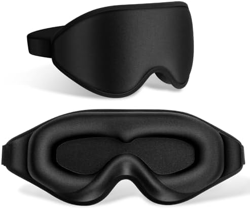 FlyCoco 99% Fully Block Out Light Eye Sleep Mask, 3D Deep Contoured Eyes Cover Zero Pressure, Long Lash Extension Eyes Mask with Adjustable Straps for Sleeping Travel Home Nap Rest Women Men (Black) by Unknown