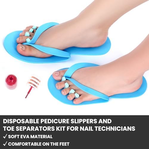 Suhine 120 Pair Disposable Pedicure Slipper and Toe Separators Kit - Image 2