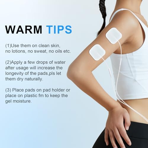 TENS Unit Reusable Electrode Pads for EMS Muscle Stimulator Massager, Self-Adhesive Latex-Free TENS Pads with Upgraded Self-Stick Performance for Electrotherapy, 10 Pairs 3 Sizes 2.0mm Pin - Image 6
