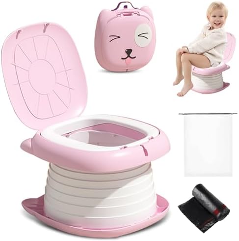 Portable Potty for Toddlers, Foldable Travel Potty(Pink) by Yszawmx