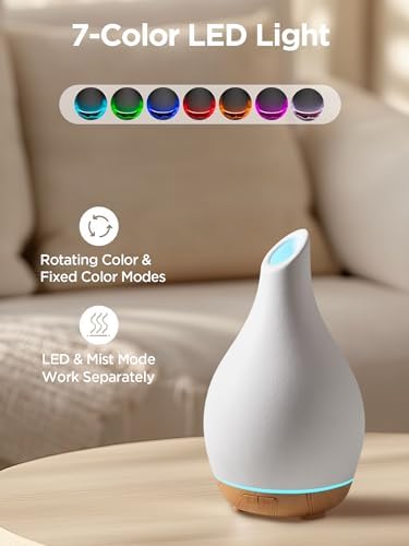 InnoGear 150ml Ceramic Essential Oil Diffuser, Diffusers for Home, White - Image 5