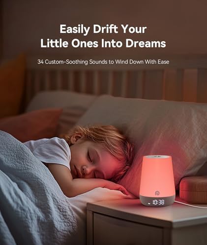 Dreamegg Sound Machine Baby - White Noise Sound Machine Baby With Night Light, Ok to Wake Alarm Clock, 34 Soothing Sounds, Sleep Trainer, Routine Builder, App Control for Kids Nursery Sleeping Bedroom - Image 3