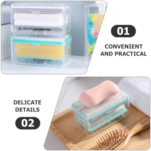 3Pcs Roller Soap Box Foaming Soap Dish with Drainage for Bathroom Countertop Multi-Functional Set - Image 3