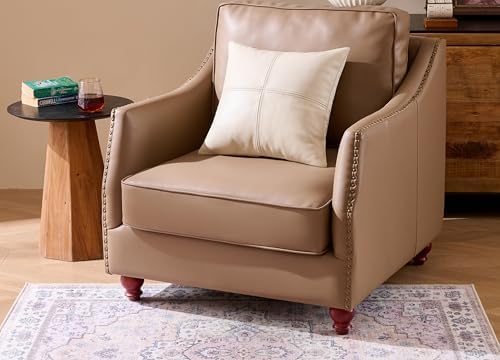 Full Grain Leather Throw Pillow Cover (18" x 18") (Cream) by Weaverlane
