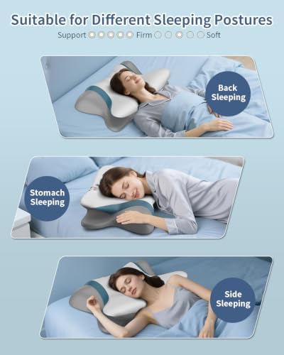 Cervical Pillow for Neck Pain Relief, Ergonomic Neck Pillow for Sleeping, Orthopedic Contour Side Sleeper Pillow for Neck Support, Cooling Memory Foam Pillows for Back Stomach Sleepers - Image 7