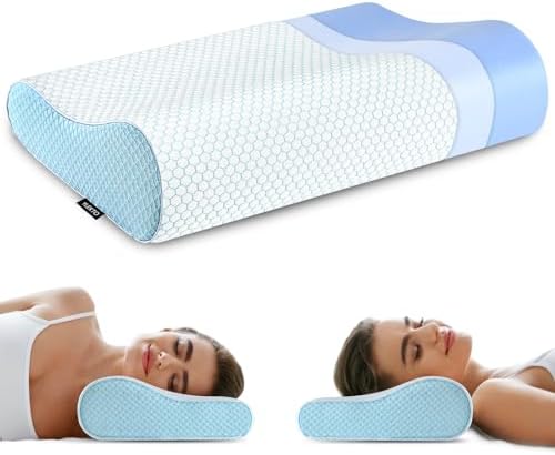 Memory Foam Pillows , Neck Pillow Queen Size Bed for Sleeping , Ergonomic Cervical Support Side Back Stomach Sleeper , Orthopedic Contour and Shoulder Pain by Ylekto
