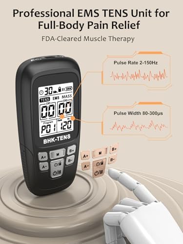 24 Modes TENS Unit Muscle Stimulator with 8 Electrode Pads, Professional 3-in-1 Electronic Pulse Massager with 2-150Hz Rate, 40 Levels, 90mins Timer, EMS TENS Machine for Pain Relief Therapy - Image 2