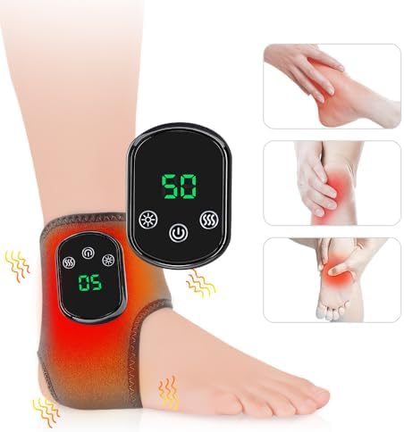 Portable Foot and Ankle Massager with Heat – 3-Speed Vibration & 5-Temperature Settings, Wireless for Pain Relief, Swelling, Plantar Fasciitis, Travel & Home Use (2) - Image 5
