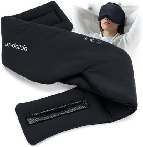 Luxury Bluetooth 5.4 Sleep Mask for Adults - Ice Fiber Cooling & HD Sound, 100% Light Blocking Adjustable Eye Cover for Travel & Side Sleepers - Soft Sleep Headphones with 10H Playtime by LC-dolida