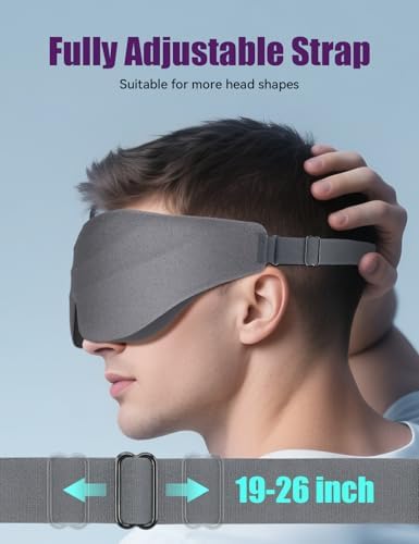 Sleep Eye Mask for Men Women, EVA BELLE Light Blocking Sleeping Mask for Side Sleeper, 3D Contoured Cup Night Blindfold, Lash Extensions 3D Sleeping Mask with Adjustable Strap for Travel, Night & Nap - Image 6