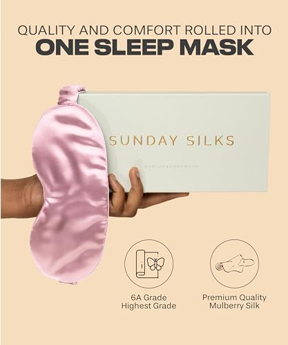 SUNDAYSILKS™ Exclusive Mulberry Silk Sleep Mask | Soft Eye Covers, Blackout Sleeping Mask for Women & Men | Silk Eye Mask for Sleep, Travel, and Relaxation | Antifaz para Dormir [Pink Quartz] - Image 2