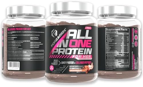 Forzagen All in One Protein for Her | Women’s Protein Powder with Multi Collagen Peptides | Hydrolyzed Collagen Supplement, Gut Health, Great for Pre & Post Workout | Dutch Chocolate, 30+ Servings - Image 2