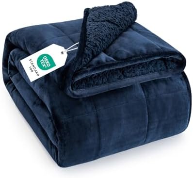 Topblan Sherpa Fleece Weighted Blanket 15lbs, 48 x 72 Twin Size for Adults by Topblan