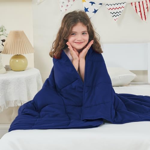 yescool Weighted Throw Blanket 7lbs, 41" x 60", Blue by yescool
