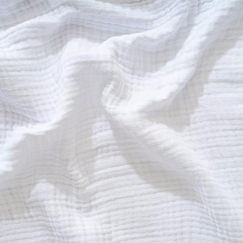 Muslin Blanket - Pure 100% Turkish Cotton Airy Soft Light Versatile Gauze Throw Blanket for Bed, Couch, Sofa (White, Throw Size (50" x 66" inch)) by RAYMETEKSTIL