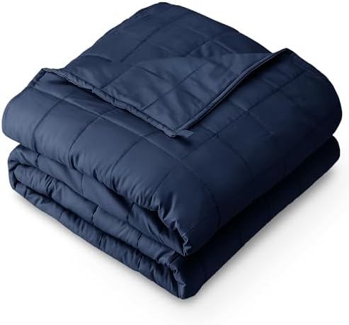 Bare Home Cotton Weighted Blanket (Dark Blue, 48"x72" 15lbs) by BareHome