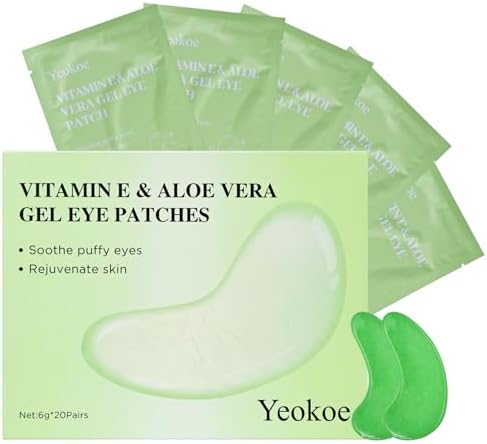 Yeokoe Under Eye Patches for Dark Circles,Puffy Eyes,20 Pairs Face Masks SkinCare With Vitamin E and Aloe Vera Gel for Rejuvenate by YEOKOE