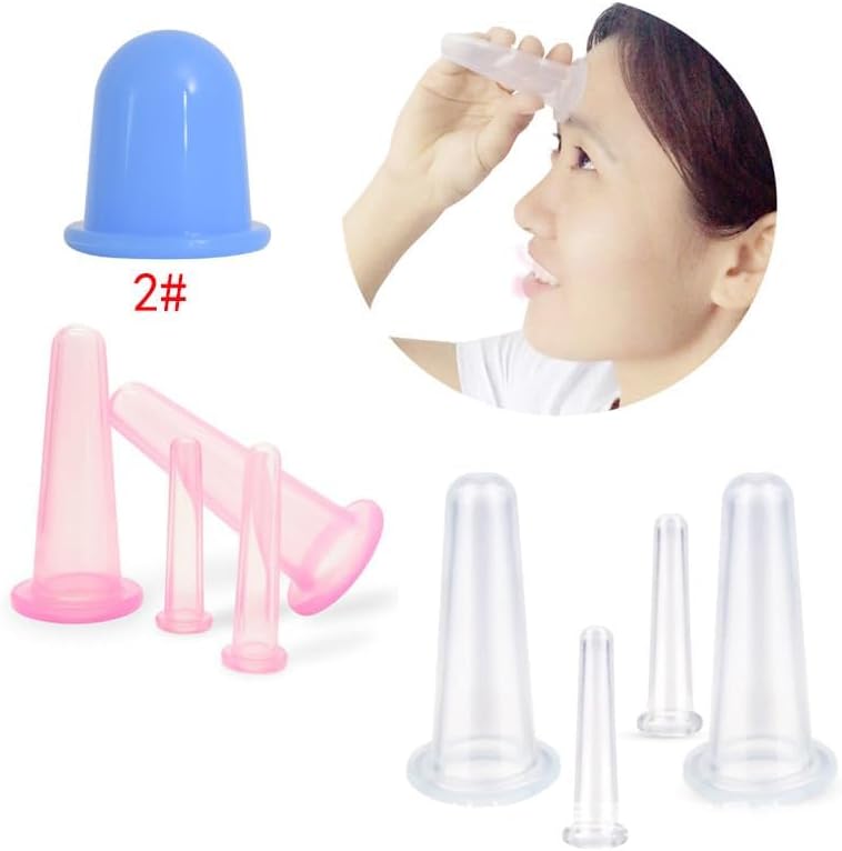 BWESOO 4Pcs Massage Cupping Set Silicone Mini Facial Cups Face Massager Helper Skin Care Neck Back Eyes Massaging Cup Safe to Use, Don't Worry About Burns Health Care Products (Purple) - Image 7