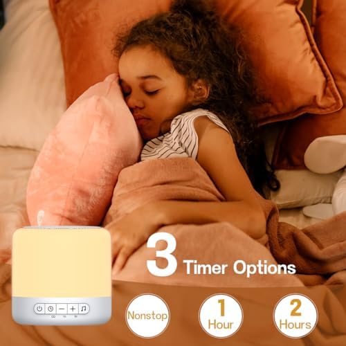 Easysleep Soundbar Speakers White Noise Sound Machine with 30 Sounds 12 Night Light 32 Volume 3 Timers Portable Sleep Machine for Office Travel Noise Canceling Lullaby & Rain Sound for Baby, Adults - Image 5