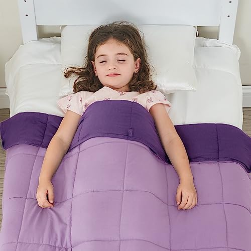 yescool Weighted Blanket (10 lbs, 41" x 60", Purple) Cooling Heavy Blanket, Perfect for 90-110 lbs, Breathable Throw Blanket Gifts with Premium Glass Bead, Machine Washable - Image 5