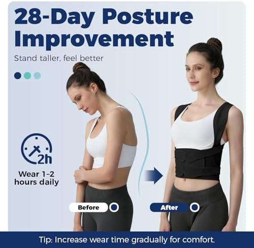 Posture Corrector for Women and Men Upgraded Back Brace, Adjustable Back Support for Upper and Lower Back Pain Relief, Shoulder Straightener for Hunchback, Thoracic, Scoliosis, Lumbar, Spine (Black, S) - Image 3