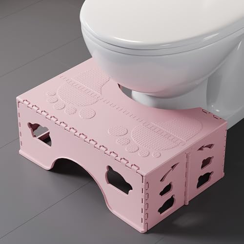 Foldable Poop Stool Adult, 7 Inch Toilet Stool Squat, Pink Potty Stool by Unknown