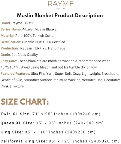 Muslin Blanket - Pure 100% Turkish Cotton Airy Soft Light Versatile Gauze Throw Blanket for Bed, Couch, Sofa (White, Twin XL Size (71" x 95" inch)) - Image 6